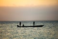 Zanzibar island traditional boat in the ocean at sunset Royalty Free Stock Photo