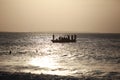 Zanzibar island traditional boat in the ocean at sunset Royalty Free Stock Photo