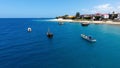 Zanzibar stone town, coast, aerial view Royalty Free Stock Photo