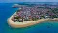 Zanzibar Stone Town coastline aerial view Tanzania