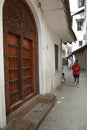 Zanzibar Stone Town, traditional carved wooden doors Swahili Lam