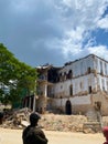 Zanzibar, Tanzania - January 6, 2021: House of Wonders destroyed during reconstruction Royalty Free Stock Photo