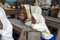 African girls in school during the lesson, Zanzibar, Tanzania, Africa Royalty Free Stock Photo