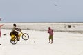 Children playing on Paje beach, Zanzibar