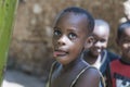 African young children on a street of Zanzibar island, Tanzania, East Africa Royalty Free Stock Photo