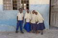 African girls and boys in a local school in island Zanzibar, Tanzania, East Africa Royalty Free Stock Photo