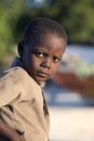 African kid playing on the beach Royalty Free Stock Photo