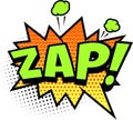 Zap bubble, comic book, pop art style dotted Royalty Free Stock Photo