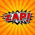 Zap! - Comic Speech Bubble, Cartoon. Royalty Free Stock Photo