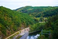 Zapora na rzece Sure power plant in Sure river, near Esch-sur-Sure, Luxembourg Royalty Free Stock Photo