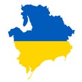 Zaporizhia region (Ukraine) map vector illustration, contour,