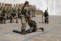 ZAPORIZHIA, UKRAINE - June 3, 2017: Combat reception of Ukraine special forces soldiers on Khortytsya island