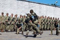 ZAPORIZHIA, UKRAINE - June 3, 2017: Combat reception of Ukraine special forces soldiers on Khortytsya island