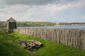 Zaporizhia - Ukraine, MAY 02, 2015: The wooden tower and protective fortifications in Museum of Zaporizhian Cossacks on the island