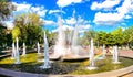 Zaporizhzhia City Zaporizhia or Zaporozhye, the central Mayakovskogo square and the Fountain of Life.