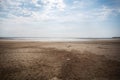 Zaporizhzhia thermal power station - largest in Europe with terrible Disaster Ecocide landscape of dried up Kakhovka Reservoir in