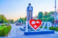 The famous sign `I love ZP` in Labor Glory Park, Zaporizhzhia, Ukraine