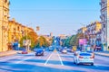 The heavy traffic on Sobornyi Prospect Avenue, the central thoroughfare of the city, on August 25 in Zaporizhzhia, Ukraine