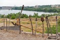 Zaporozhian Sich landscape in Khortytsia island, Ukraine