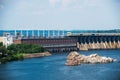 Zaporozhye hydroelectric power station on the Dnieper River in U