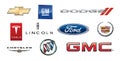 ZAPOROZHYE, UKRAINE - DECEMBER 20,2017: logos popular American brands of cars, printed on paper