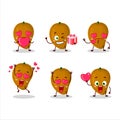 Zapote cartoon character with love cute emoticon