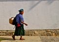 Zapotec Native Woman with Shopping Bag Royalty Free Stock Photo