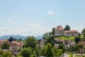Dvorec Zaprice Grad Castle In Kamnik, Slovenia, Seen From Above.