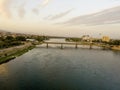 The Zarafshon River in Khujand in Tajikistan Royalty Free Stock Photo