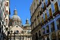 Street leads to El Pilar Cathedral in Zaragoza, Aragon, Spain Royalty Free Stock Photo