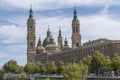 Zaragoza cathedral next to the river Royalty Free Stock Photo