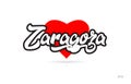 zaragoza city design typography with red heart icon logo