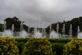 Zaragoza's large park, a display of fountains.