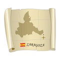 Zaragoza map. Vector illustration decorative design Royalty Free Stock Photo