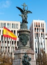 Zaragoza, Spain/Europe; 12/1/2019: Spain Square in the downtown of Zaragoza, Spain