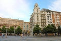 ZARAGOZA, SPAIN - JULY 1, 2019: Paseo de la Independencia avenue, Zaragoza, Spain