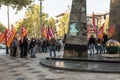 Crowd Of Laborers With CGIL Flags Royalty Free Stock Photo