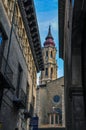 The Cathedral of the Savior or La Seo de Zaragoza is a Roman Cat Royalty Free Stock Photo