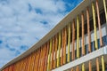 Zaragoza, Spain - September 15, 2015: Close up of modern building wall. Architectural texture background.