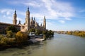 Zaragoza, Spain. View of baroque Basilica de Nuestra Senora del Pilar on sunny day Royalty Free Stock Photo