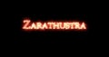 Zarathustra written with fire. Loop