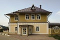 Building of Istoriya, i.e. History, restaurant and banquet hall, built as a typical provincial mansion of 19 century in Zaraysk, R