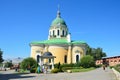 Zaraysk, Russia, August, 13, 2015. Cathedral of the beheading of John the Baptist and the walls and towers of the ancient Zaraysk