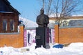 ZARAYSK, RUSSIA - March, 2018: Sculptyure in winter day