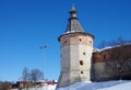 ZARAYSK, RUSSIA - March, 2018: Zaraisk Kremlin on a sunny day