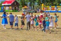 Zarechany, Ukraine - June 10, 2018. Meeting of residents at the