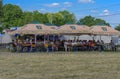 Zarechany, Ukraine - June 10, 2018. Meeting of residents at the