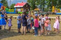 Zarechany, Ukraine - June 10, 2018. Meeting of residents at the