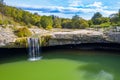 Zarecki Krov on Pazincica River near Pazin in Istria, Croatia, overhead view Royalty Free Stock Photo