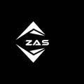 ZAS abstract monogram shield logo design on black background. ZAS creative initials letter logo Royalty Free Stock Photo